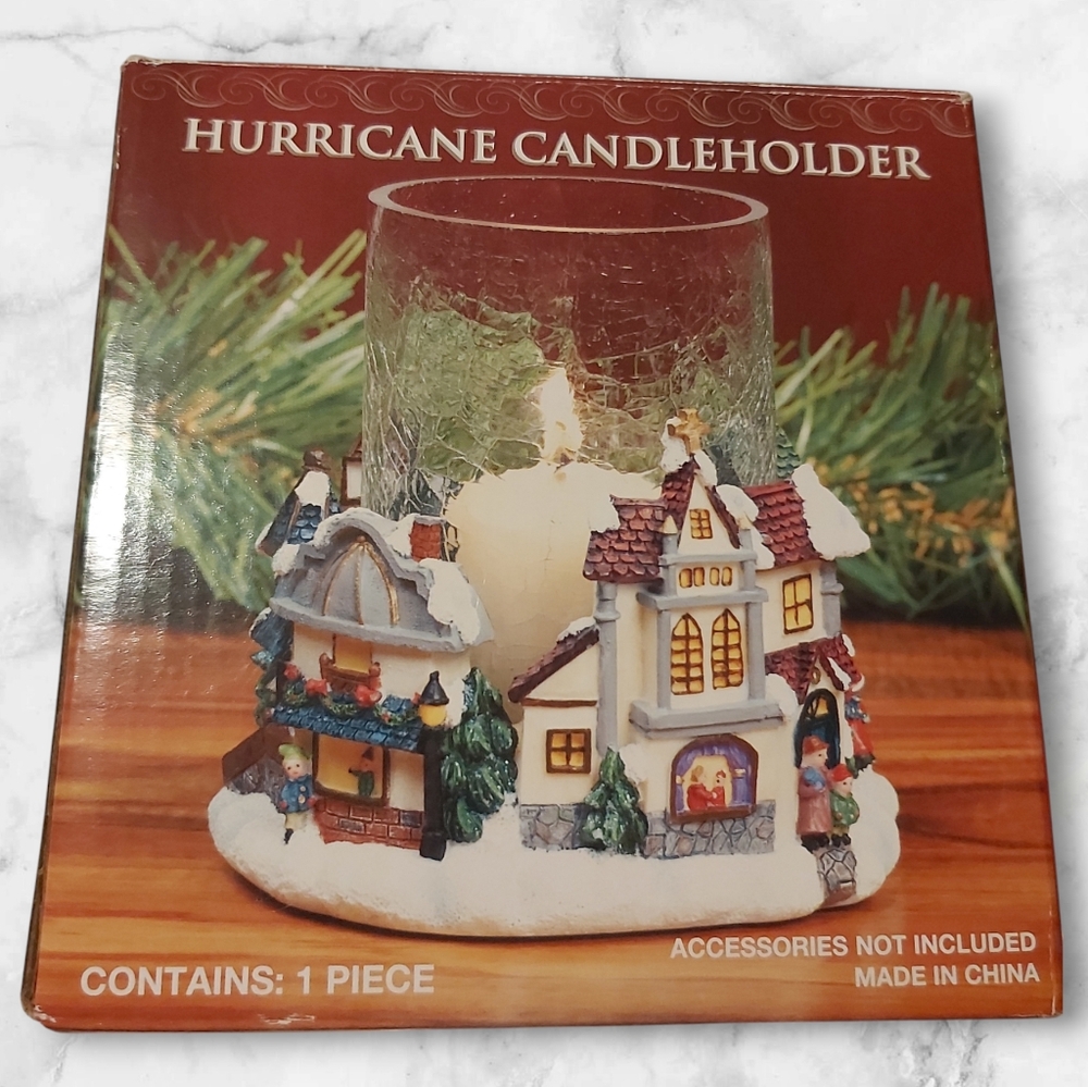 Christmas Decor Hurricane Candleholder